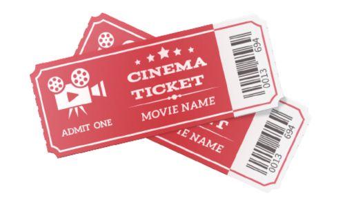 Mynds Brand Realistic Modern Red Movie Tickets